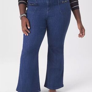 18 Lane Bryant Blue Flare Wide Leg Jeans